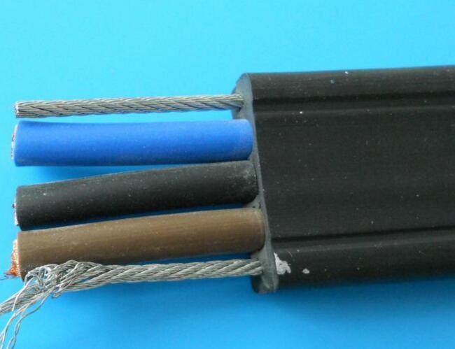 钢丝抗拉力扁电缆，一字排列控制扁电缆